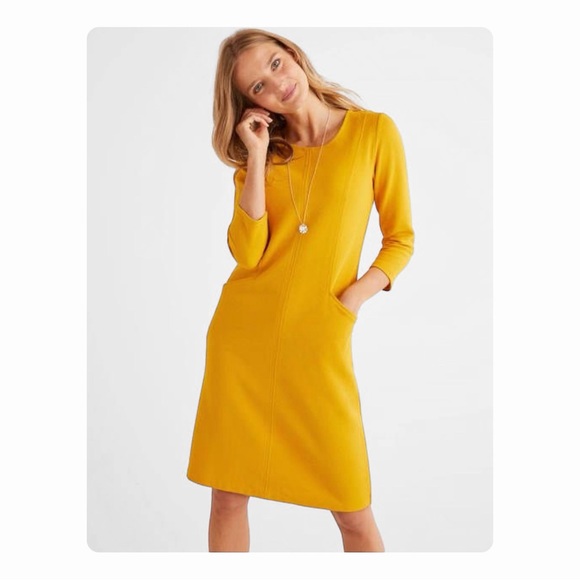 Boden Dresses & Skirts - ★ NWT Boden Ellen Ottoman 3/4 Sleeves Dress - Yellow ★